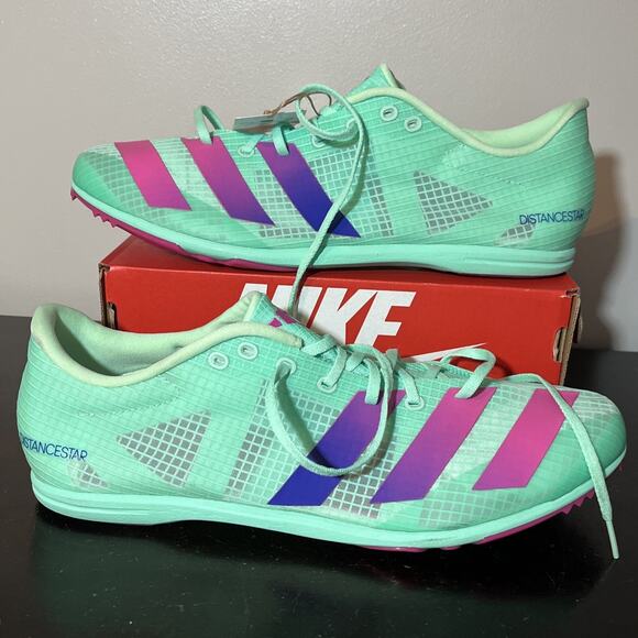Adidas Adizero Distancestar Mens Size 12 Track & Field Cleats GV9078 Neon Green - Picture 1 of 9